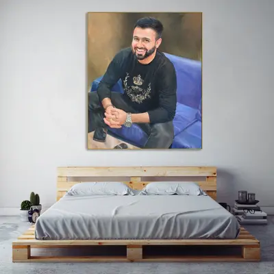 Abstract Male Portrait Custom Wall Art Original Paintings from Photo Modern Decor for Living Room | PAINTING FROM PHOTO #31