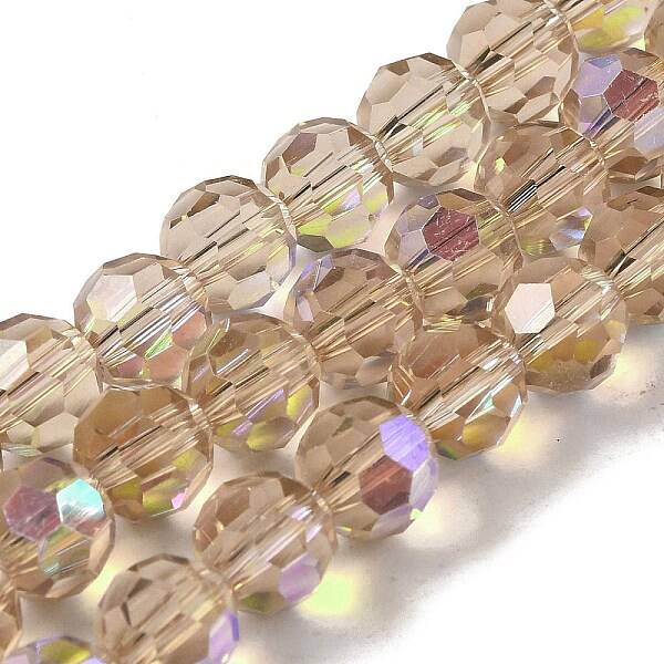 Electroplate Transparent Glass Beads Strands