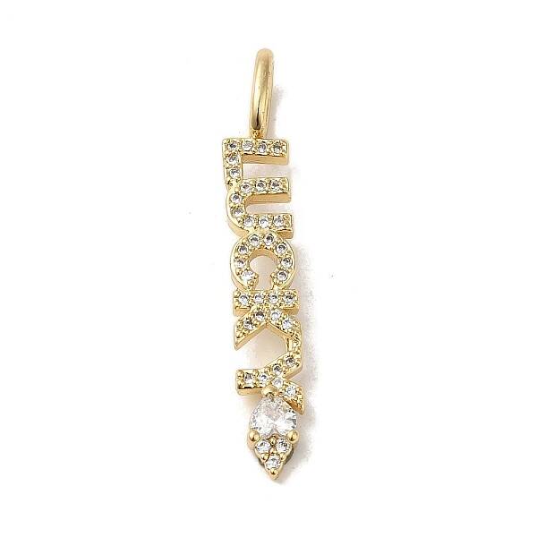 Brass Micro Pave Cubic Zirconia Pendants