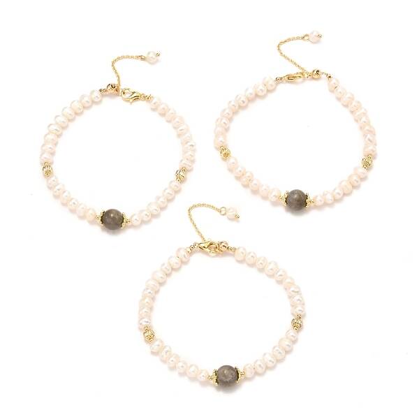 Natural Labradorite Beaded Bracelets