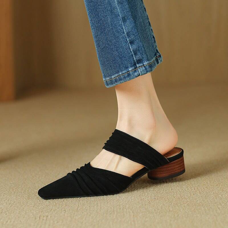 CHIKO Tekia Square Toe Block Heels Clogs/Mules Shoes