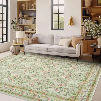 Garvee Washable Area Rug Soft Low Pile Vintage Indoor Carpet Non Slip for Living Room Bedroom Dining Room Home Decor