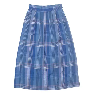 MISS PENDLETON Womens A-Line Skirt Blue Midi Wool Check XS