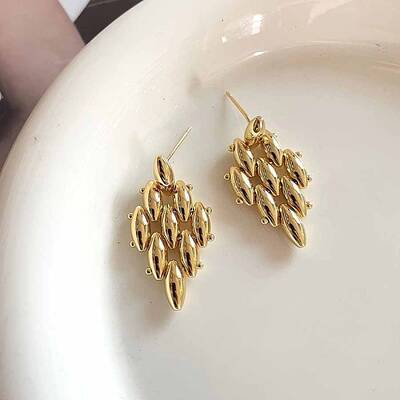 Leaf Cluster Clip Earrings