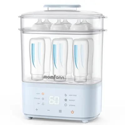 Momfann All-in-One Baby Bottle Sterilizer and Dryer, 8-in-1 Electric Steam Baby Bottle Sterilizer for Baby Bottles, Baby stuf...