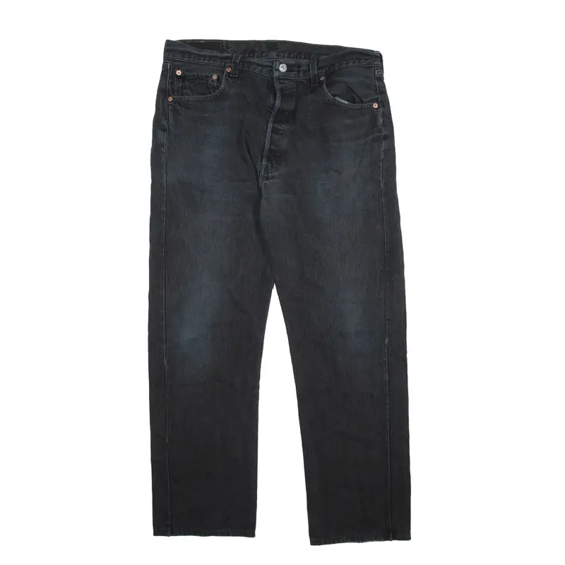 LEVI'S 501 Jeans Black Denim Regular Straight Mens W34 L28