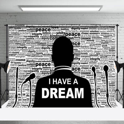 White Black Speech I Have A Dream Mlk Day Backdrop - Aperturee