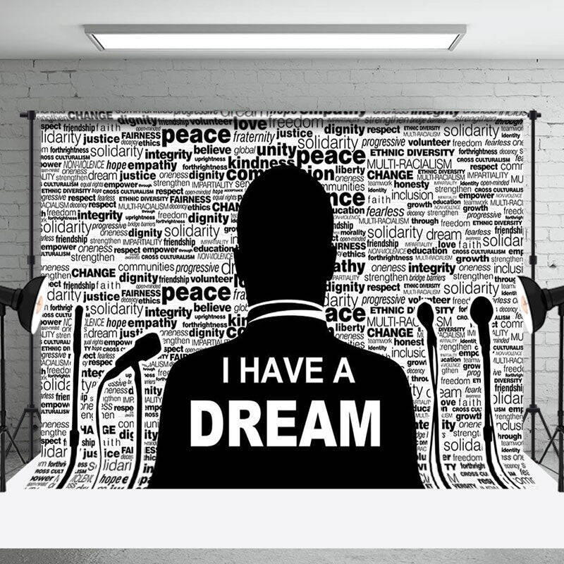 White Black Speech I Have A Dream Mlk Day Backdrop - Aperturee