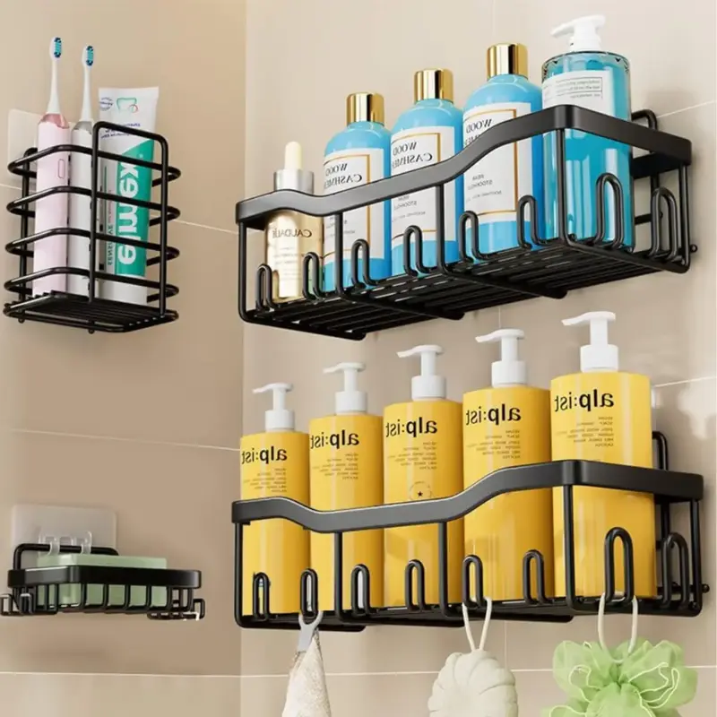 Shower Caddy 4 Pack，Bathroom Shower Organizers，Shower Organizer for Bathroom Storage&Home Decor&Kitchen，No Drilling，S...