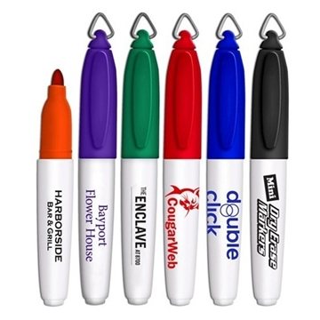 250 Promotional Mini Dry Erase Markers - Key Ring Cap & Non Toxic
