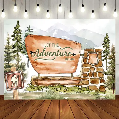 Aperturee Lets Adventure Begin Jungle Baby Shower Backdrop