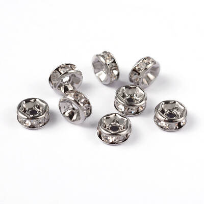 Brass Rhinestone Spacer Beads