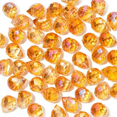 50Pcs Teardrop Transparent Glass Charms