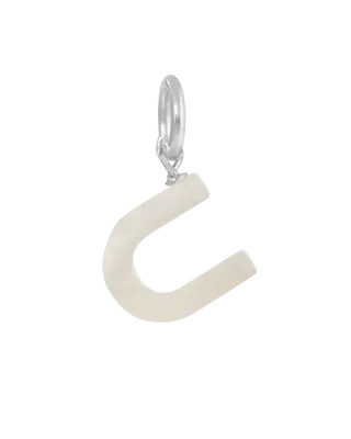 MOP Letter Charm | Metal Color: Silver | Letter: U