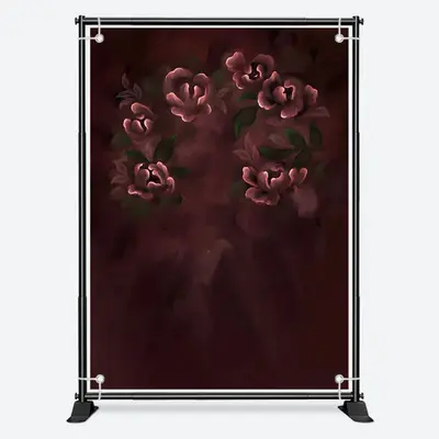 Deep Red Floral Simple Photograph Floral Backdrop - Aperturee