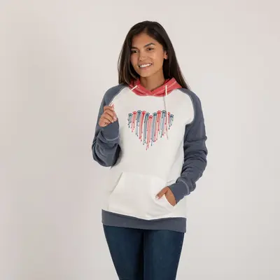 Patriotic Paw Raglan Hoodie - L