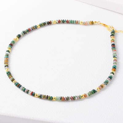 Simple Design Natural African Turquoise(Jasper) Beaded Necklaces for Women