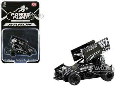 Winged Sprint Car #87 Aaron Reutzel Power Plus Black (2026) 1/50 Diecast Model Car by ACME