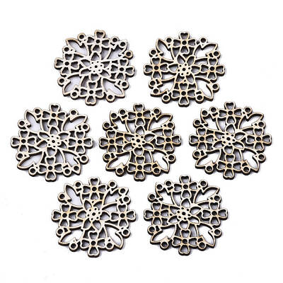 Unfinished Natural Poplar Wood Filigree Joiners Links