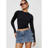 Grishea Low Rise Denim Skirt