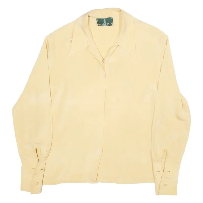 AUSTIN REED Womens Shirt Shirt Beige Long Sleeve Silk S