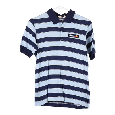 Age 13 Ellesse Striped Polo Shirt - Large Blue Cotton