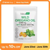 Wild Oregano Oil with Black Seed Oil - 6,000 mg per Serving,seed oils–for Daily Energy Boost Supplement Nutrition oil orega...