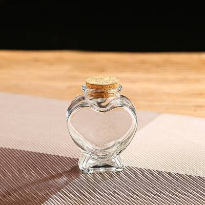 Heart Glass Cork Bottles Ornament