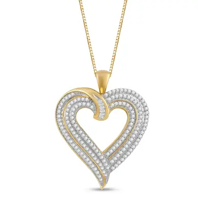 10K Gold 1/2CT Diamond Heart Pendant Necklace