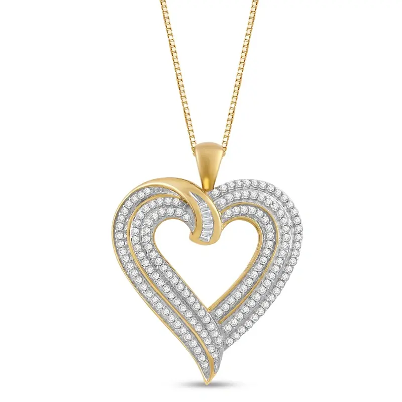 10K Gold 1/2CT Diamond Heart Pendant Necklace