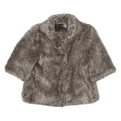 TED BAKER Faux Fur Coat Grey Womens S