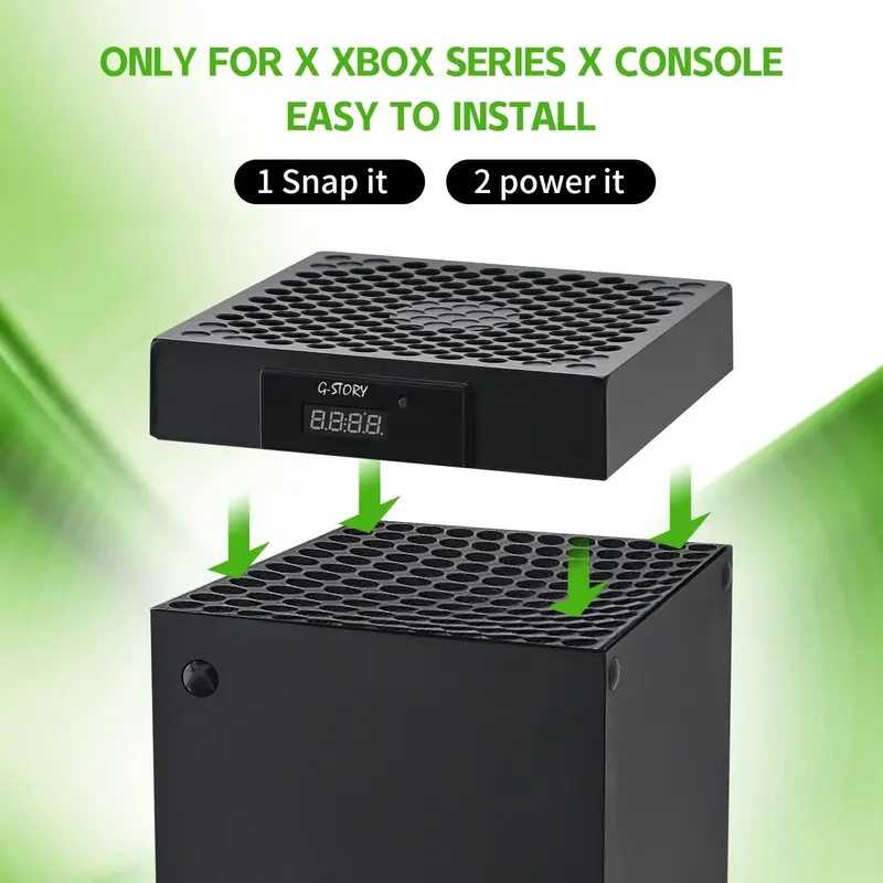 G-STORY Cooling Fan for Xbox Series X with Automatic Fan Speed Adjustable by Temperature, LED Display, High Performance Cooli...