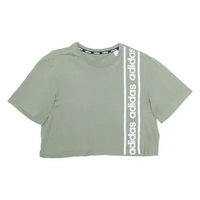 ADIDAS Cropped Womens T-Shirt Green XS