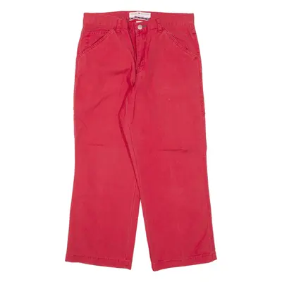 TOMMY HILFIGER Carpenter Trousers Red Loose Straight Womens W30 L24