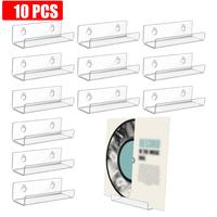 10 Count Vinyl Record Wall Mount Shelf, 4 inch Acrylic Album Record No Drill Adhesive Tape Vinyl Record Storage Display Holde...