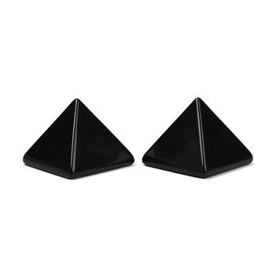 Natural Obsidian Orgonite Pyramid Display Decorations