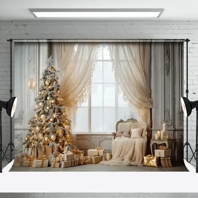 Aperturee Elegant Window Light Christmas Tree Sofa Backdrop - Aperturee