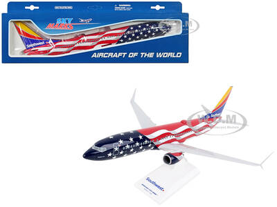 Boeing 737-800 Commercial Aircraft Southwest Airlines - Freedom One (N500WR) USA Flag Livery (Snap-Fit) 1/130 Plastic Model b...
