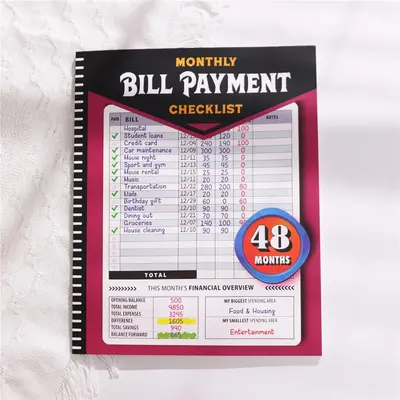 Monthly Bill Payment Checklist Notebook, 1 Count Budget Planner Notebook, Financial Planner Notebook, Accounting Supplies for...
