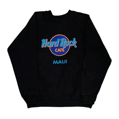 Made In Usa Maui Hanes Sweatshirt - Large Black Cotton Blend