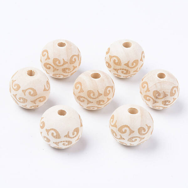 Unfinished Natural Wood European Beads