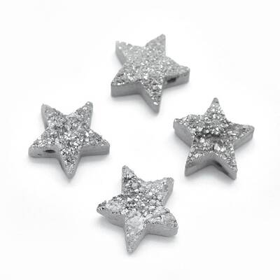 Electroplate Natural Druzy Quartz Charms