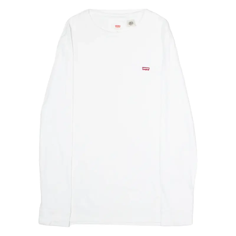 LEVI'S Mens T-Shirt White Long Sleeve Crew Neck S