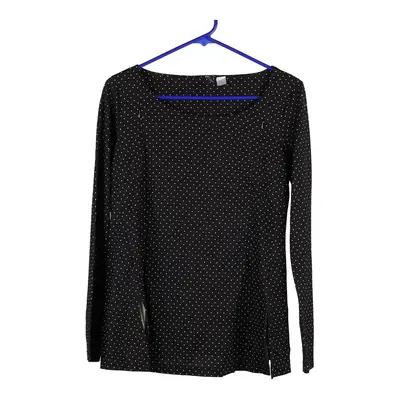 Prenatal Polka Dot Long Sleeve Top - Small Black Viscose Blend