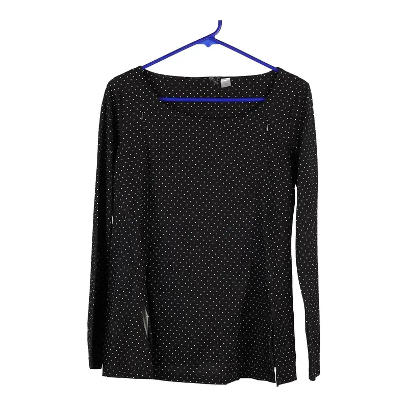 Prenatal Polka Dot Long Sleeve Top - Small Black Viscose Blend