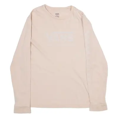 VANS Womens T-Shirt Pink Long Sleeve S