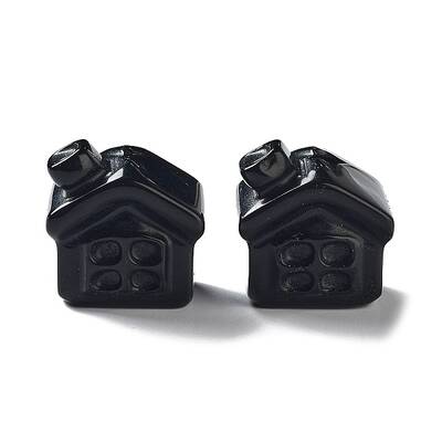 Natural Obsidian Carved Healing House Figurines