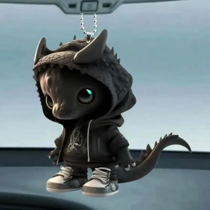 Cartoon Dragon Design Hanging Ornament, Creative Acrylic Rearview Mirror Hanging Decoration, Car Interior Accessories for Car...