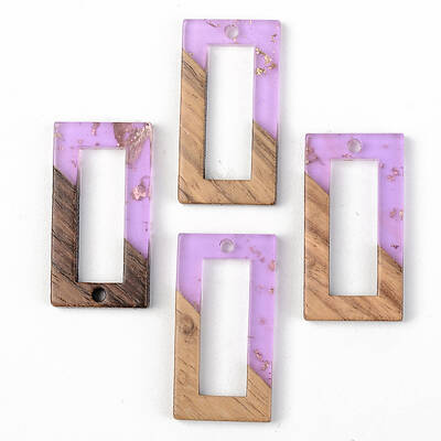 Transparent Resin & Walnut Wood Pendants