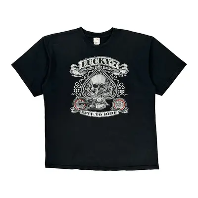 Biker Yazbek Graphic T-Shirt - XL Black Cotton